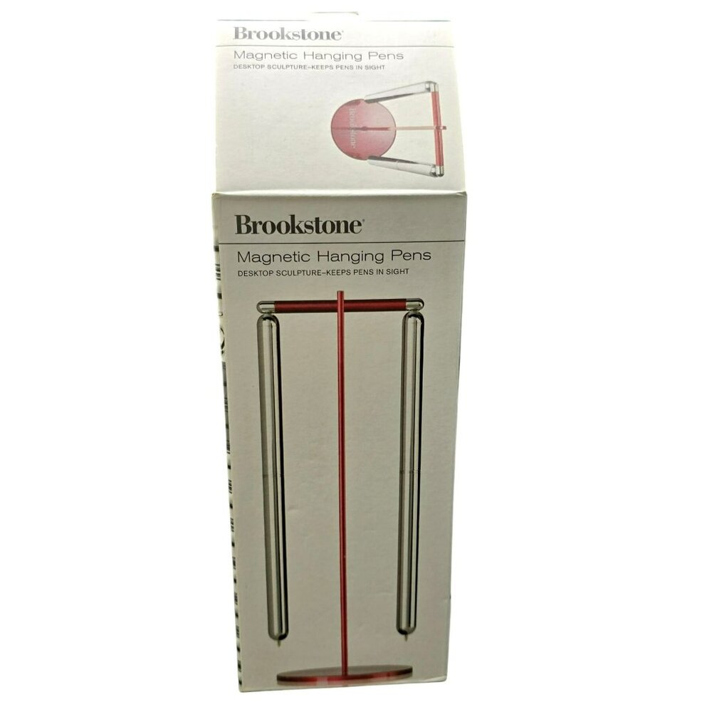 Brookstone Magnetic Hanging Pens With Desktop Stand Pen Holder NIB JJ4004